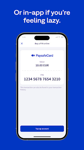 Screenshot of PaysafeCard - prepaid payments