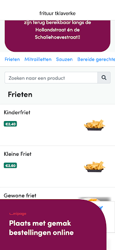 Android application Frituur 't Klaverke screenshort