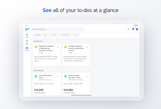 Screenshot of SAP Mobile Start