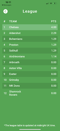 Screenshot of QuizSwipe Football