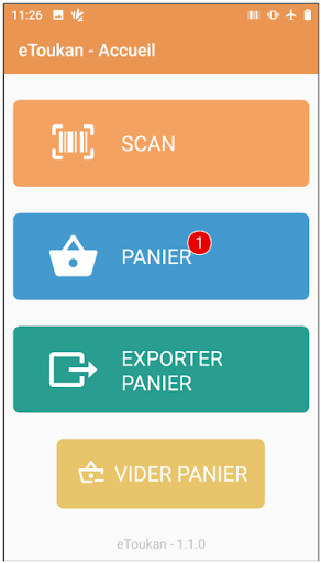 Android application eToukan screenshort