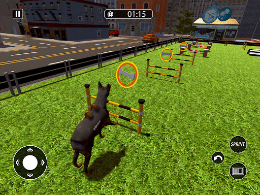 US Police Dogs Transport Horse