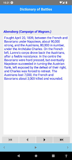 Dictionary of Battles Screen 3