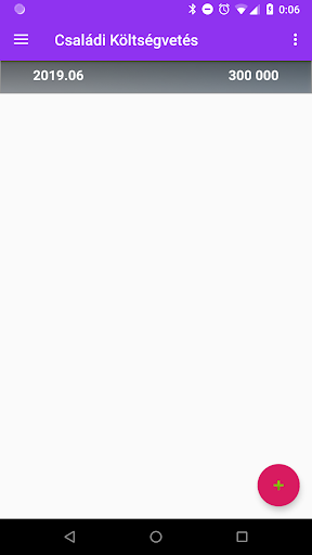Android application Családi Költségvetés screenshort