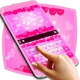 Keyboard Hot Pink Hearts Theme icon