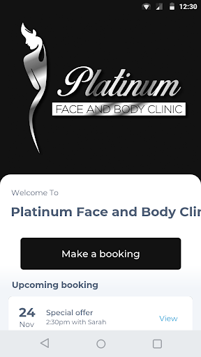 Android application Platinum Face and Body Clinic screenshort