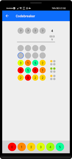 Android application Codebreaker logic puzzle game screenshort