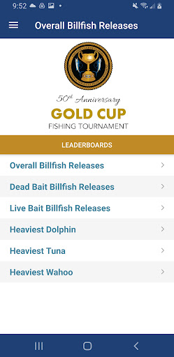 Android application The Sailfish Club Gold Cup screenshort