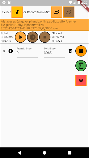 Audio splitter Screen 2