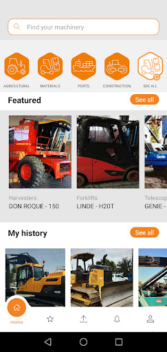 Android application demaquinarias screenshort
