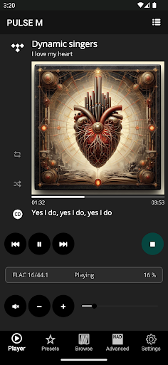 Android application BluOS NAD Remote screenshort