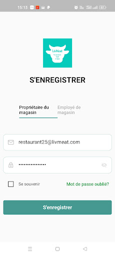 Android application Livmeat Store screenshort