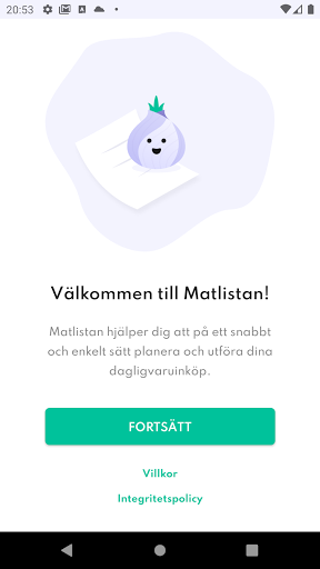 Android application Matlistan - mer än bara listor screenshort