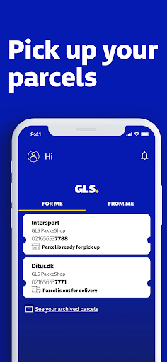 GLS - Receive and send parcels Screen 2