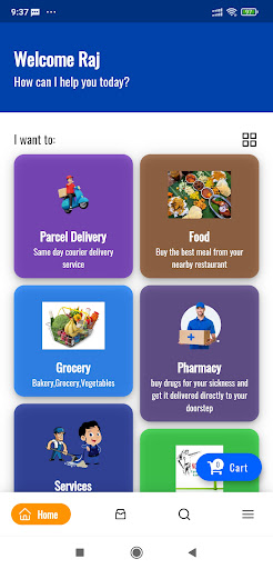 Android application THANJOZ DELIVERY screenshort