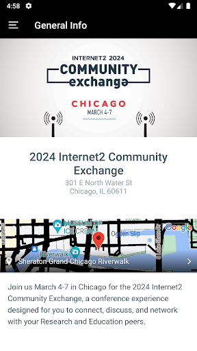 Android application Internet2 Events screenshort