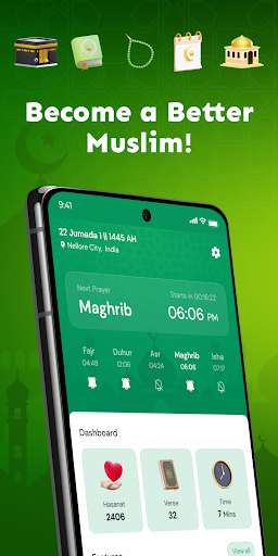 Android application Muslim: Qibla Quran Athan screenshort