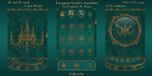 Android application Turquoise Gold Chandelier 3D N screenshort