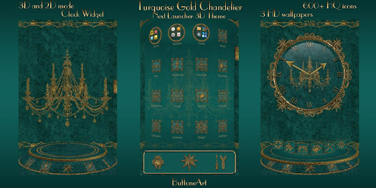 Turquoise Gold Chandelier 3D N - 1.1 - (Android)