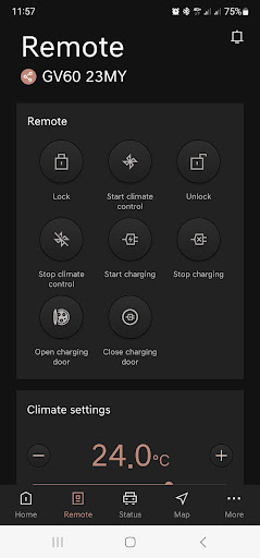 Genesis connected Services Screen 2