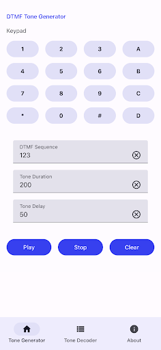 DTMF Tone Generator & Decoder Screen 3