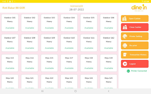 DINEIN Point Of Sales Screen 3