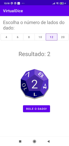 Virtual Dices Screen 2