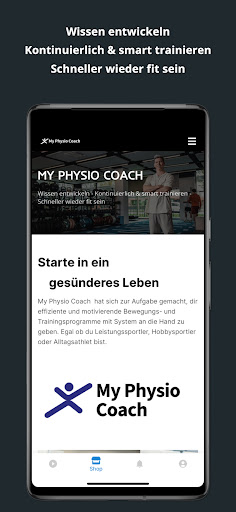 Android application MyPhysioCoach screenshort