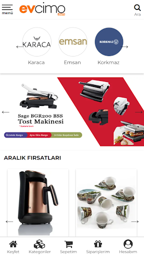 Android application Evcimo - Online Alışveriş screenshort