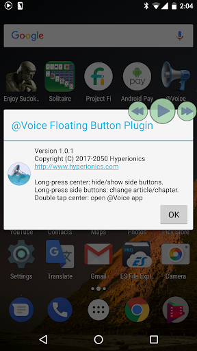 Android application @Voice Floating Button Plugin screenshort