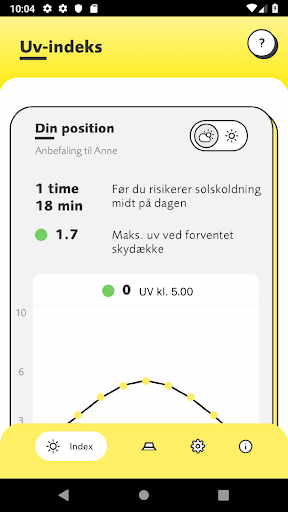 Android application UV-INDEKS screenshort