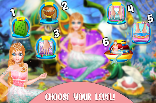 Android application Mermaid Girl Nails Salon Games screenshort