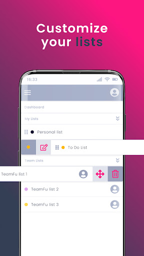 Android application Teamfu mobile screenshort