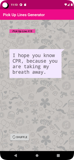 Random Pick Up Lines Screen 2