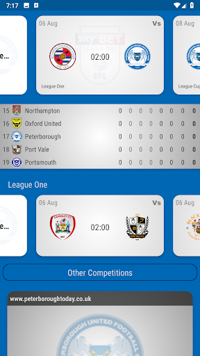 Android application Peterborough United Fan App screenshort