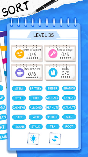 Word Sort: Association Connect Screen 3