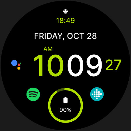 Digital Green Watch Face