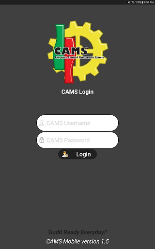 Android application CAMS Preventive Maintenance screenshort