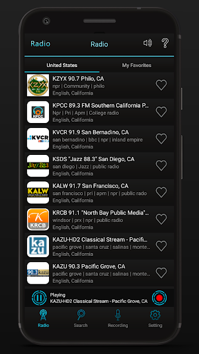 Android application Radio USA - Online Music screenshort