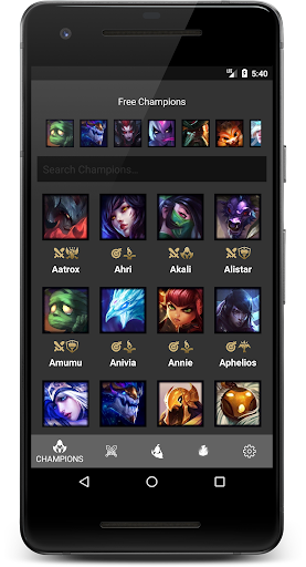 Android application League Assistant Guide screenshort