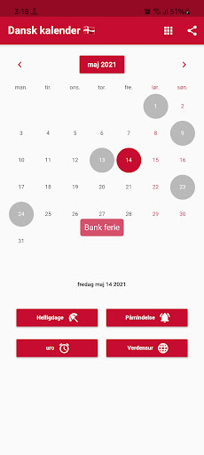 Android application Dansk kalender 2024 screenshort