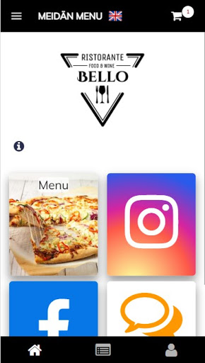 Android application Ristorante Bello screenshort