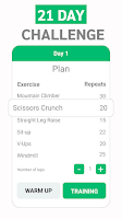 screenshot of Abs workout: 21 Day Challenge