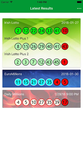 Android application Irish lotto Results & Euromill screenshort