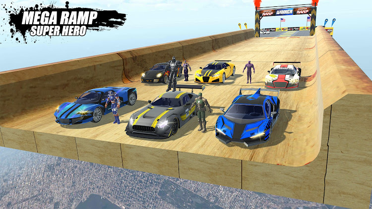 Super Hero Mega ramp Car Stunt - New - (Android)