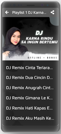 Lagu Dj Karna Rindu Offline Screen 3