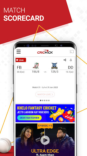 Android application Cricwick - Live Cricket Scores screenshort