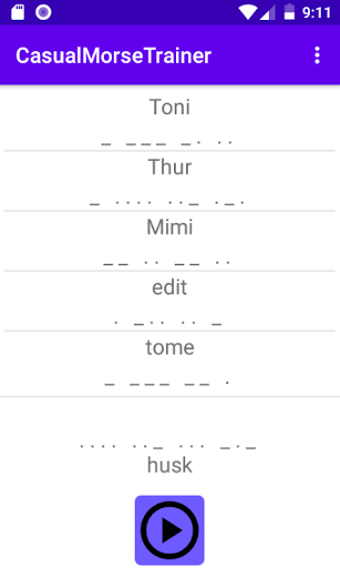Android application Casual Morse Trainer screenshort