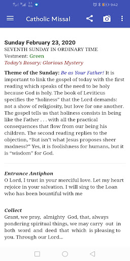Android application Catholic Missal and Prayers screenshort