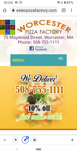 Worcester Pizza Factory Screen 3